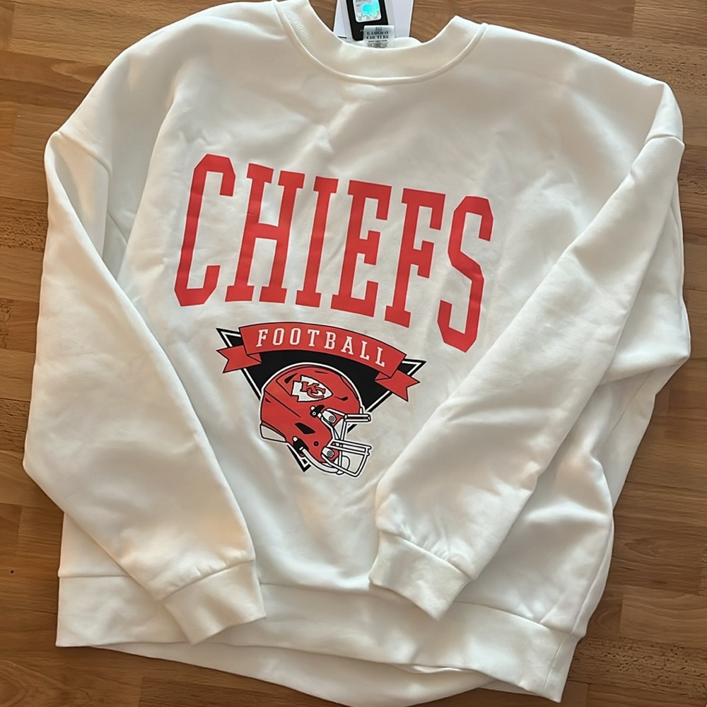 Kansas City Chiefs Gameday Couture white over sized hoodie NEW